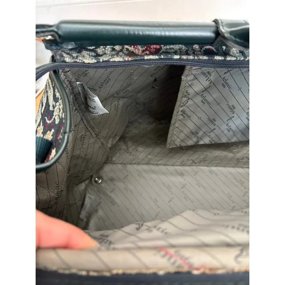 Atlantic Vintage Floral Tapestry Rolling Garment Bag Carry Suiter Travel Luggage